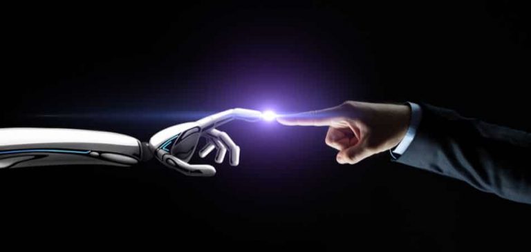 inteligencia artificial robô e humano