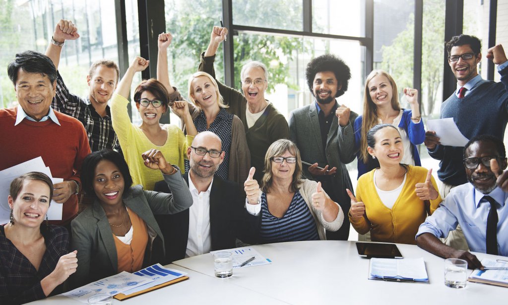 52315490 - business team success achievement arm raised concept