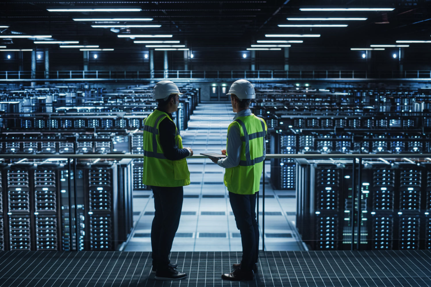 data center, serviços gerenciados, trabalhdores