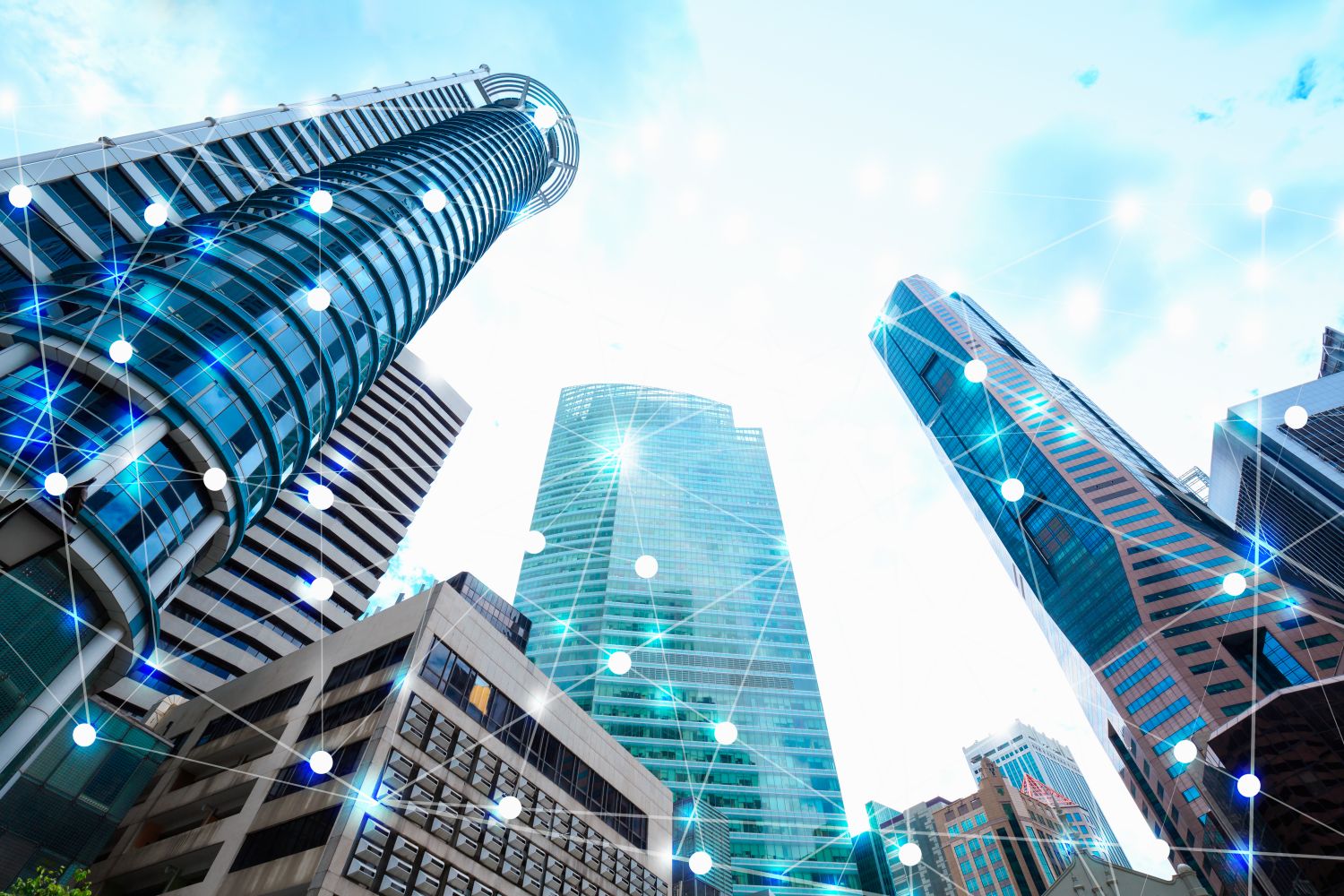cidade, prédios, smart building