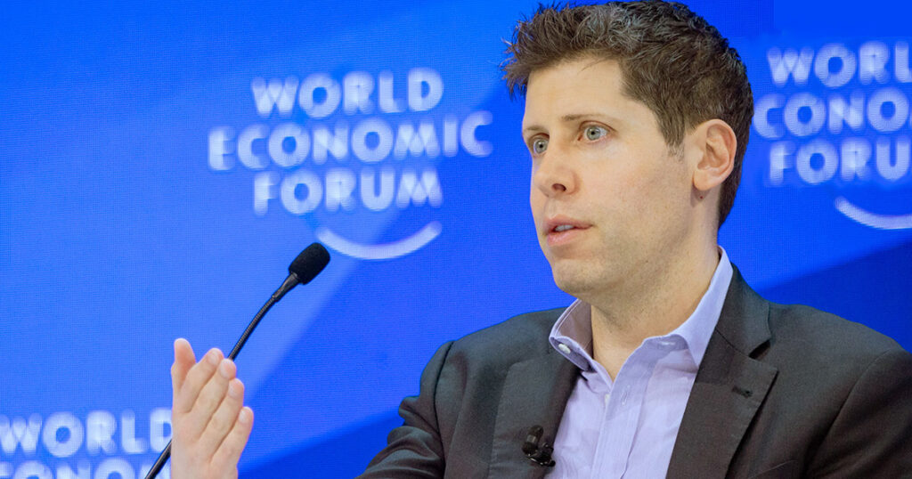 Sam Altman, CEO da OpenAI, durante o Fórum Econômico Mundial 2024 (Imagem: Reprodução)