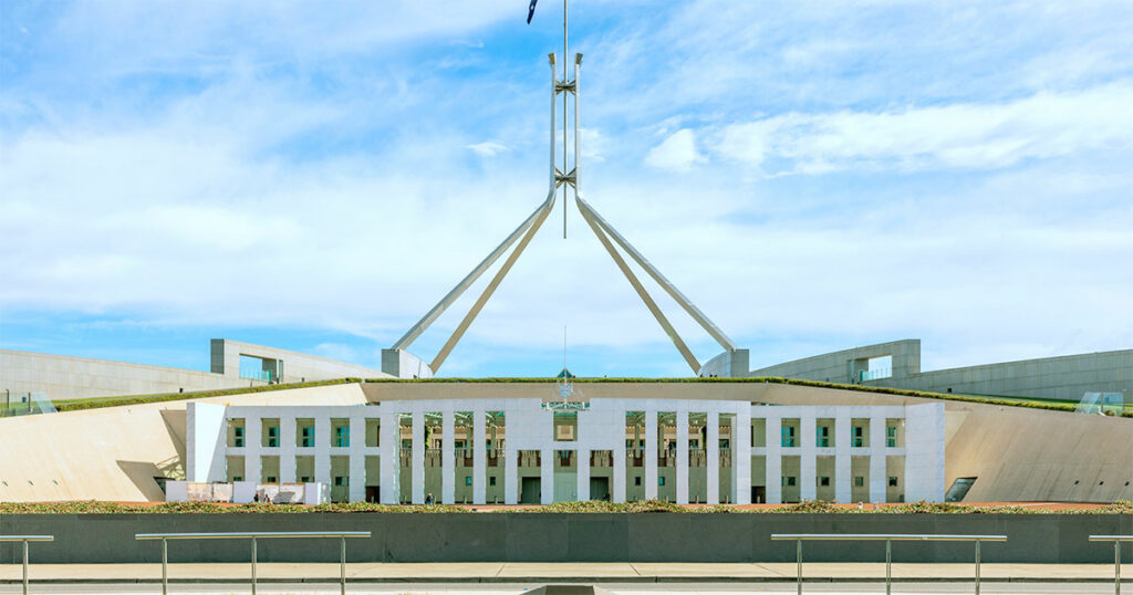 Parlamento australiano, que aprovou uma lei que proíbe menores de 16 anos nas redes sociais (Imagem: Dietmar Rabich/Creative Commons)